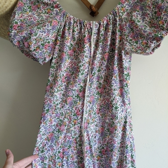 Vintage Floral Cottagecore Prairie Square Neck Puff Sleeve Maxi Dress - Picture 6 of 11